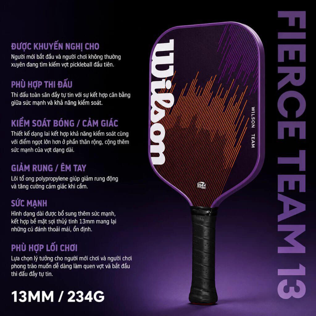 Wilson Fierce Team Pickleball Paddle Purple